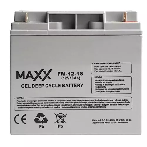 Akumulator żelowy Maxx 18Ah 12V
