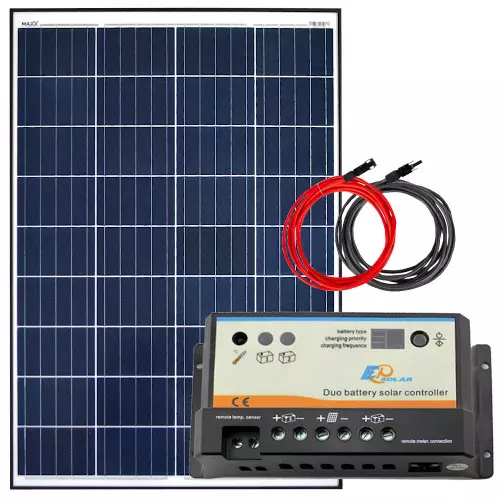 Zestaw solarny 100W 12V na dwa akumulatory