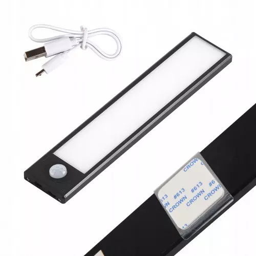 Lampa oświetleniowa LED na magnes (z czujnikiem ruchu) - czarna 20 cm