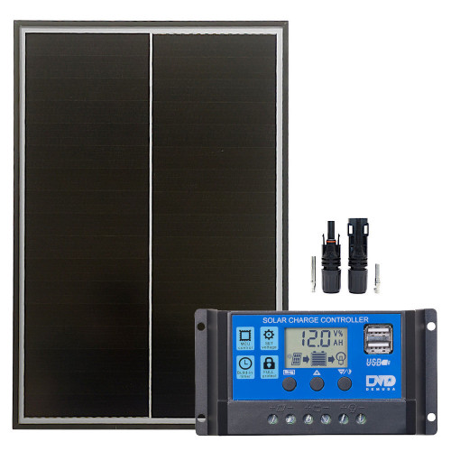 Zestaw solarny 30W 12V  regulator 2xUSB