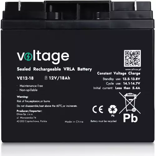 Akumulator AGM Voltage 12V 18Ah