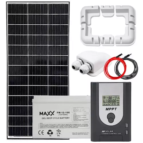 Zestaw solarny 160W 12V MPPT z akumulatorem
