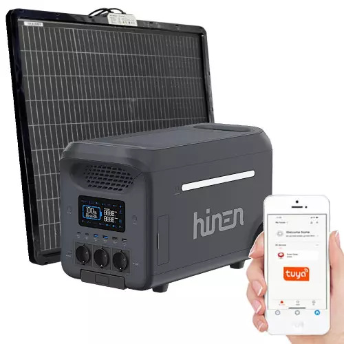 Stacja zasilania Hinen LiFePO4 3000W z panelem słonecznym 100W