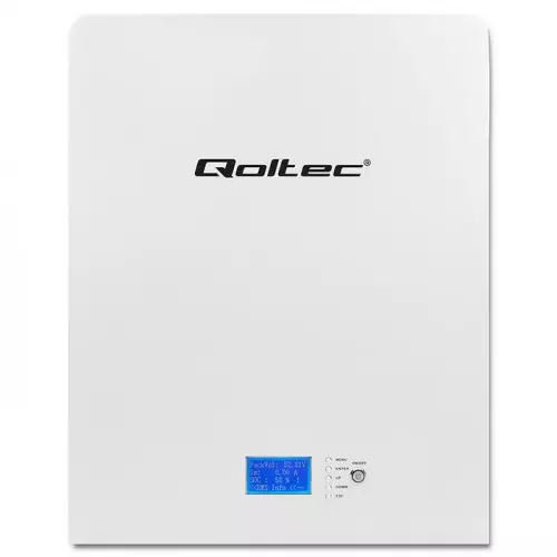 Qoltec Stabilny Magazyn energii LiFePO4 | 5.12kWh | 51.2V | 100Ah | BMS | LCD
