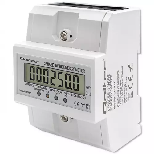 Licznik energii Qoltec trójfazowy LCD