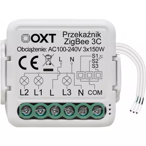 Moduł przekaźnik OXT ZigBee 3 obwody 3,3A