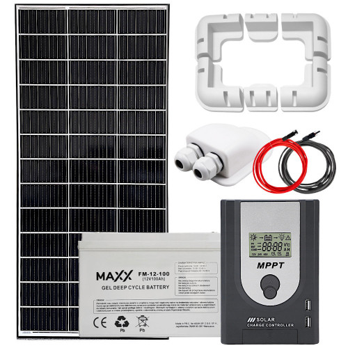 Zestaw solarny 160W 12V MPPT z akumulatorem