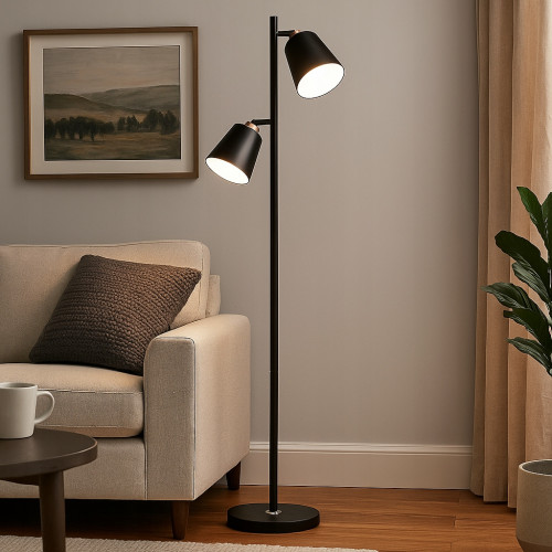 Lampa podłogowa Koko stalowa regulowana 60W