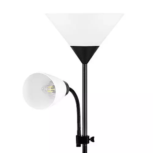 Lampa podłogowa Duos elastyczna szyjka czarna 60W