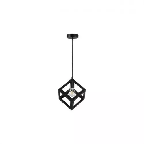 Oprawa wisząca E27 Cube stal czarna 35W
