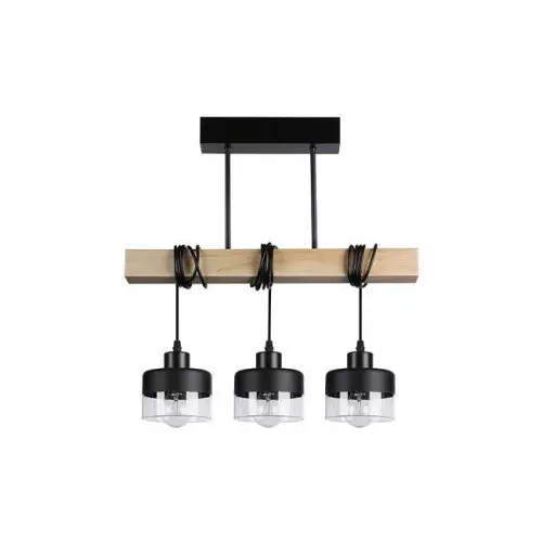 Oprawa wisząca Stark stal i drewno 50W