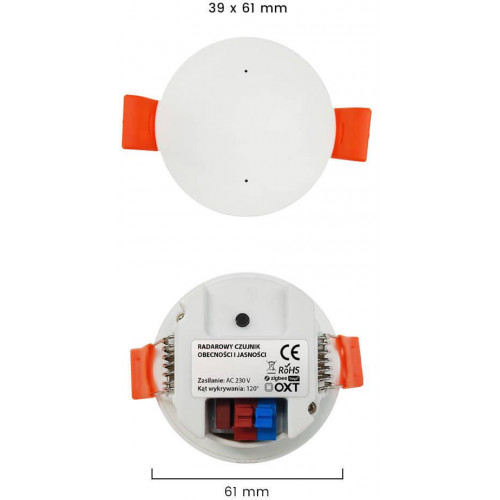 Czujnik obecności jasności OXT 230V WiFi Tuya