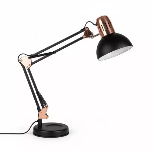 Biurkowa lampa kreślarska E27 - czarno-złota (HX110)