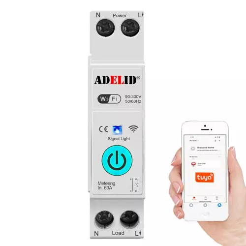 Jednofazowy licznik energii Adelid 16A Wifi Tuya