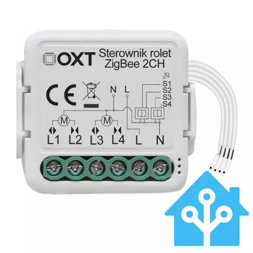 Sterownik do rolet OXT 2x rolety ZigBee Home Assistant