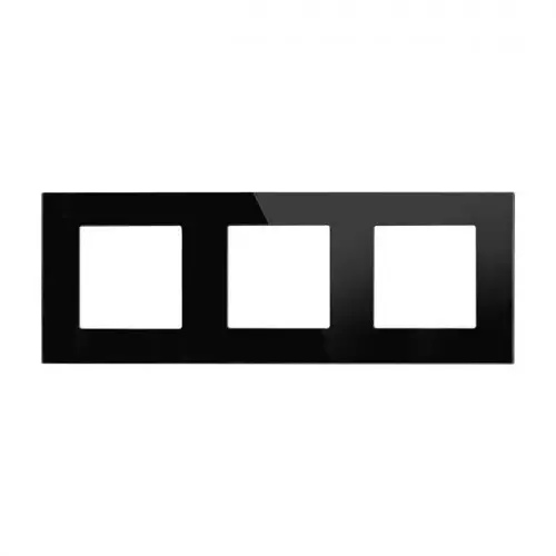 Ramka szklana potrójna czarna hartowana