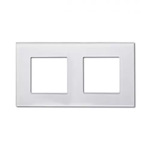 Ramka szklana podwójna biała IP20