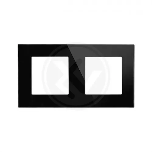 Ramka szklana podwójna czarna hartowane IP20