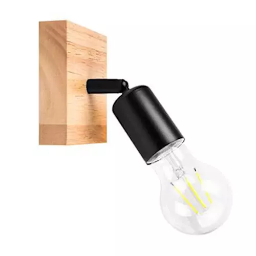 Kinkiet Eos LED stal  drewno 50W