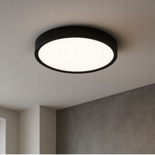 Plafon LED 18W czarny IP44