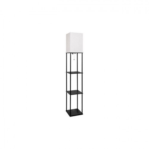 Lampa podłogowa Ganto 2 drewniana z półkami 60W