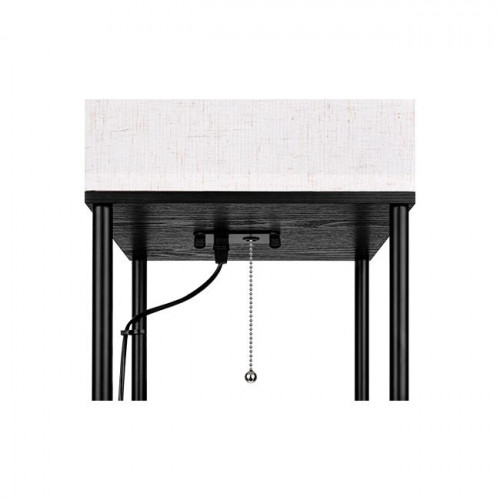 Lampa podłogowa Ganto 2 drewniana z półkami 60W