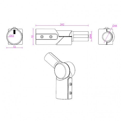 Adapter aluminiowy regulowany do oświetlenia 15kg