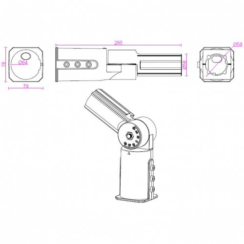 Adapter słupa oświetleniowego aluminiowy, regulowany, 18kg
