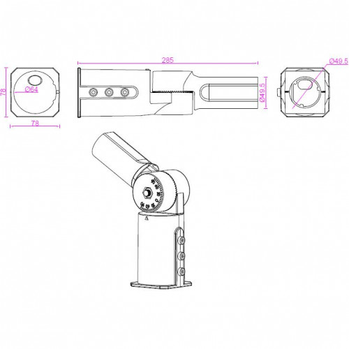 Adapter do słupa oświetleniowego aluminiowy czarny 18kg