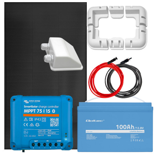 Zestaw solarny 170W 12V MPPT z akumulatorem uchwyty