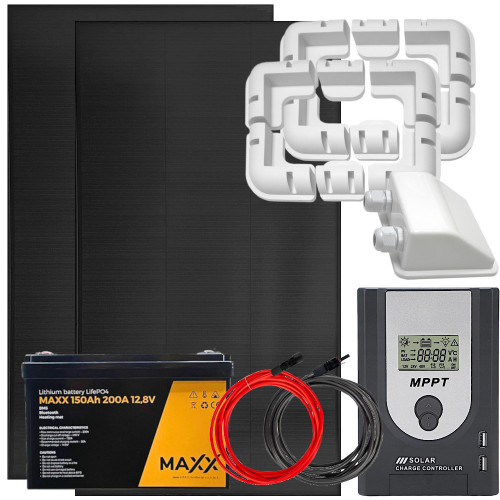 Zestaw solarny 300W MPPT z akumulatorem