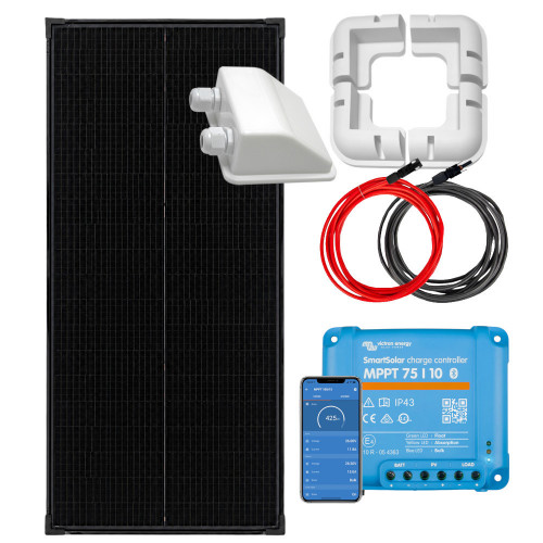 Zestaw solarny 100W MPPT uchwyty Victron